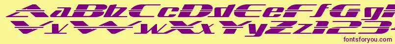 SandovalspeedRegular-Schriftart – Violette Schriften auf gelbem Hintergrund