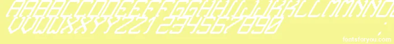 NoxtreyAufTfbExtraCursive-Schriftart – Weiße Schriften auf gelbem Hintergrund