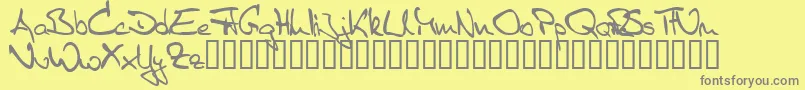 SisterR-Schriftart – Graue Schriften auf gelbem Hintergrund