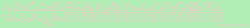 Fonte SisterR – fontes rosa em um fundo verde