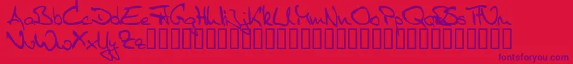 Fonte SisterR – fontes roxas em um fundo vermelho