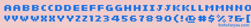 フォントSiebenBold – ピンクの背景に青い文字