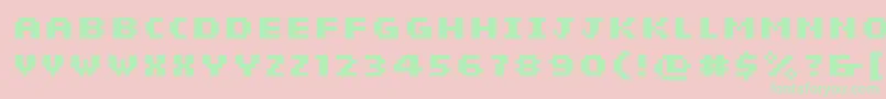 Police SiebenBold – polices vertes sur fond rose