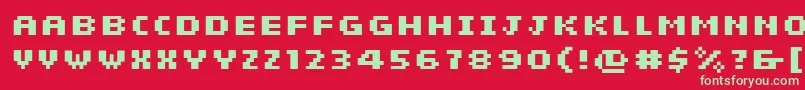 Police SiebenBold – polices vertes sur fond rouge