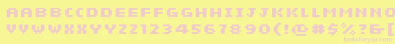 SiebenBold Font – Pink Fonts on Yellow Background