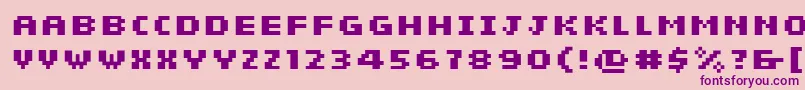 Fonte SiebenBold – fontes roxas em um fundo rosa