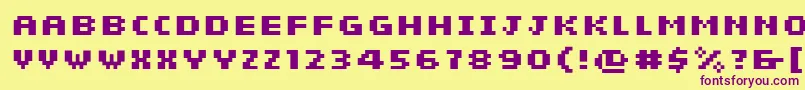 SiebenBold Font – Purple Fonts on Yellow Background