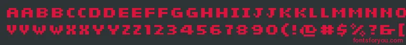 SiebenBold Font – Red Fonts on Black Background