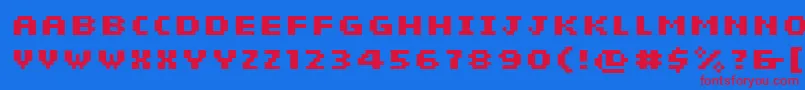 フォントSiebenBold – 赤い文字の青い背景
