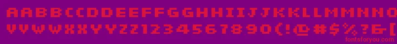 Fonte SiebenBold – fontes vermelhas em um fundo violeta