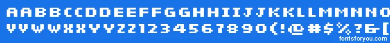 Police SiebenBold – polices blanches sur fond bleu