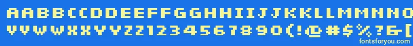 SiebenBold Font – Yellow Fonts on Blue Background