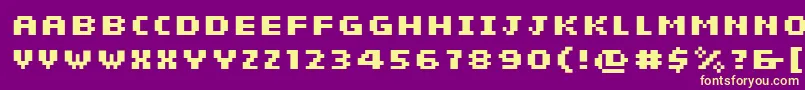 Police SiebenBold – polices jaunes sur fond violet