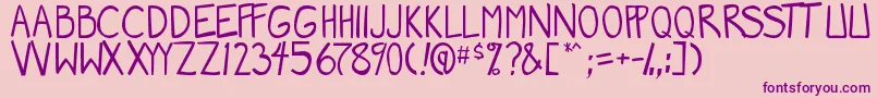 MangaSpeak2-Schriftart – Violette Schriften auf rosa Hintergrund
