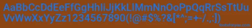 フォントKondor3D – 茶色の背景に青い文字
