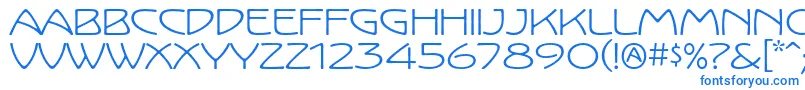 フォントKololpstdWide – 白い背景に青い文字