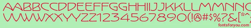 KololpstdWide Font – Red Fonts on Green Background