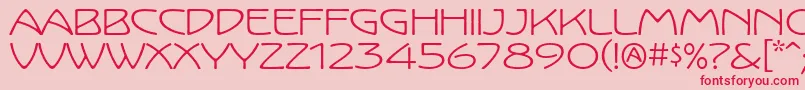 KololpstdWide Font – Red Fonts on Pink Background