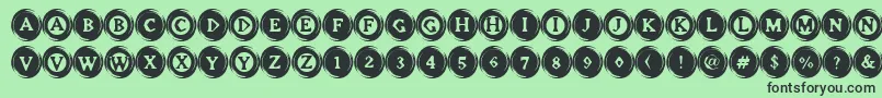 ElevatorButtons Font – Black Fonts on Green Background