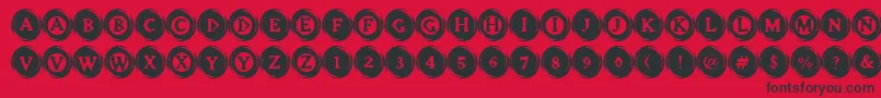 フォントElevatorButtons – 赤い背景に黒い文字