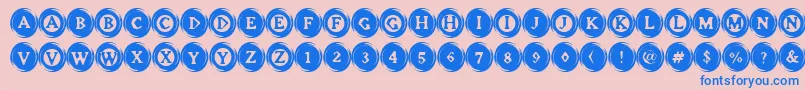 ElevatorButtons Font – Blue Fonts on Pink Background