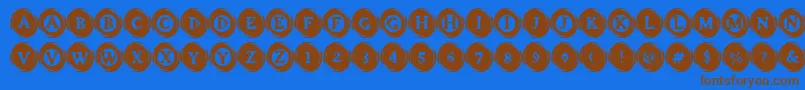 fuente ElevatorButtons – Fuentes Marrones Sobre Fondo Azul