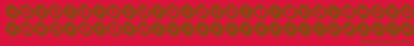 ElevatorButtons Font – Brown Fonts on Red Background
