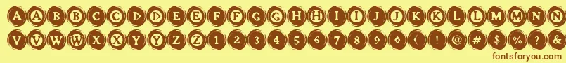 ElevatorButtons Font – Brown Fonts on Yellow Background