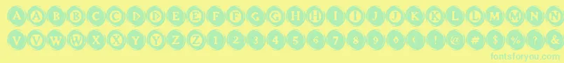 ElevatorButtons Font – Green Fonts on Yellow Background