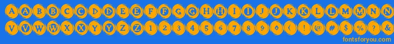 ElevatorButtons Font – Orange Fonts on Blue Background