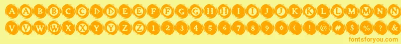 ElevatorButtons Font – Orange Fonts on Yellow Background