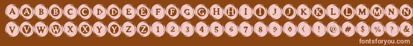 ElevatorButtons Font – Pink Fonts on Brown Background