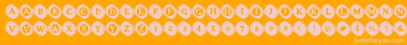 ElevatorButtons Font – Pink Fonts on Orange Background