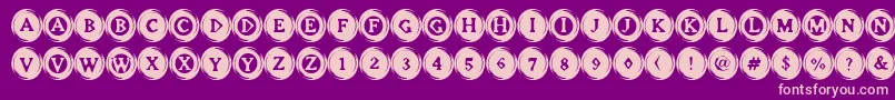 ElevatorButtons-Schriftart – Rosa Schriften auf violettem Hintergrund