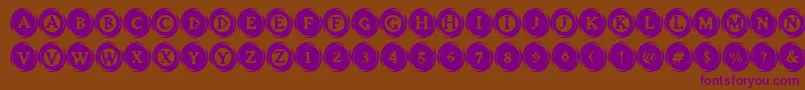 ElevatorButtons Font – Purple Fonts on Brown Background