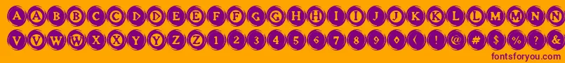 ElevatorButtons Font – Purple Fonts on Orange Background