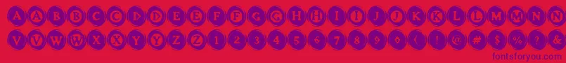 ElevatorButtons Font – Purple Fonts on Red Background