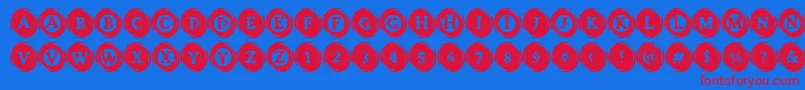 ElevatorButtons Font – Red Fonts on Blue Background