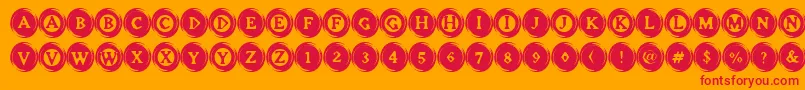 フォントElevatorButtons – オレンジの背景に赤い文字