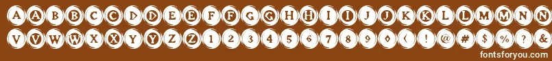 ElevatorButtons Font – White Fonts on Brown Background