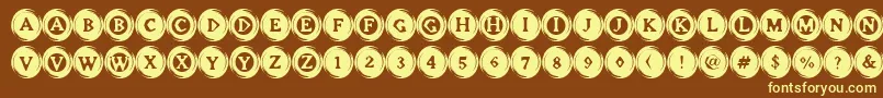 More about ElevatorButtons Font ElevatorButtons Font – Yellow Fonts on Brown Background