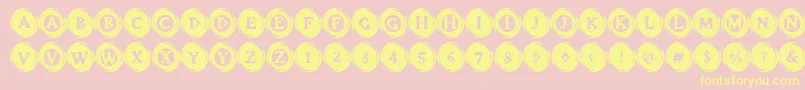 Więcej informacji o czcionce ElevatorButtons Czcionka ElevatorButtons – żółte czcionki na różowym tle