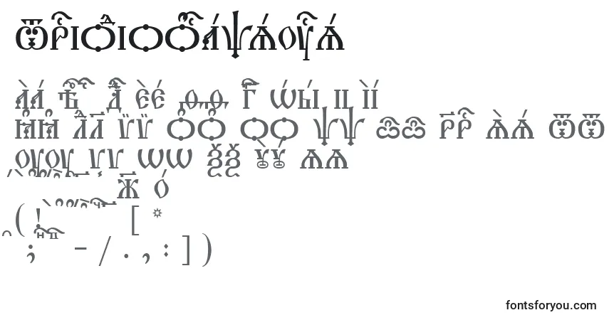 Шрифт TriodionCapsUcs – алфавит, цифры, специальные символы