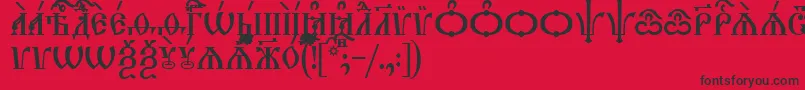 フォントTriodionCapsUcs – 赤い背景に黒い文字