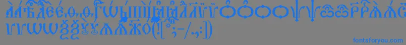 TriodionCapsUcs Font – Blue Fonts on Gray Background