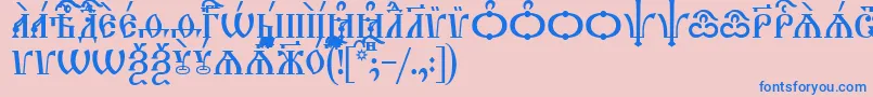 フォントTriodionCapsUcs – ピンクの背景に青い文字