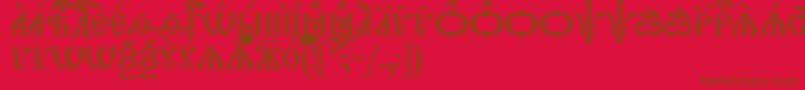TriodionCapsUcs Font – Brown Fonts on Red Background