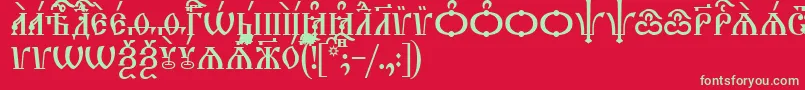 TriodionCapsUcs Font – Green Fonts on Red Background