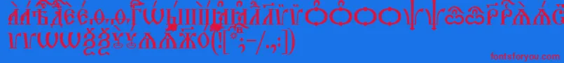 Fonte TriodionCapsUcs – fontes vermelhas em um fundo azul