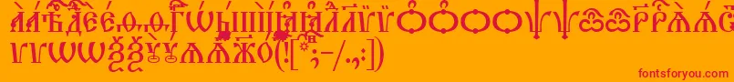 TriodionCapsUcs Font – Red Fonts on Orange Background